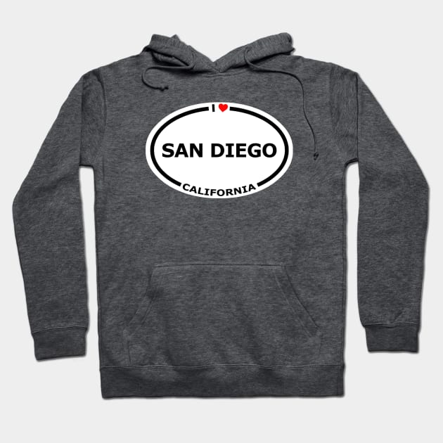 I "Heart" San Diego, California, 1769 Hoodie by Webdango